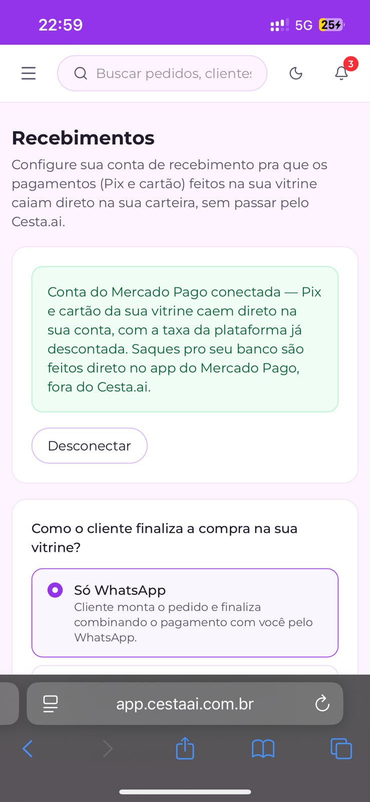 Pagamentos integrados